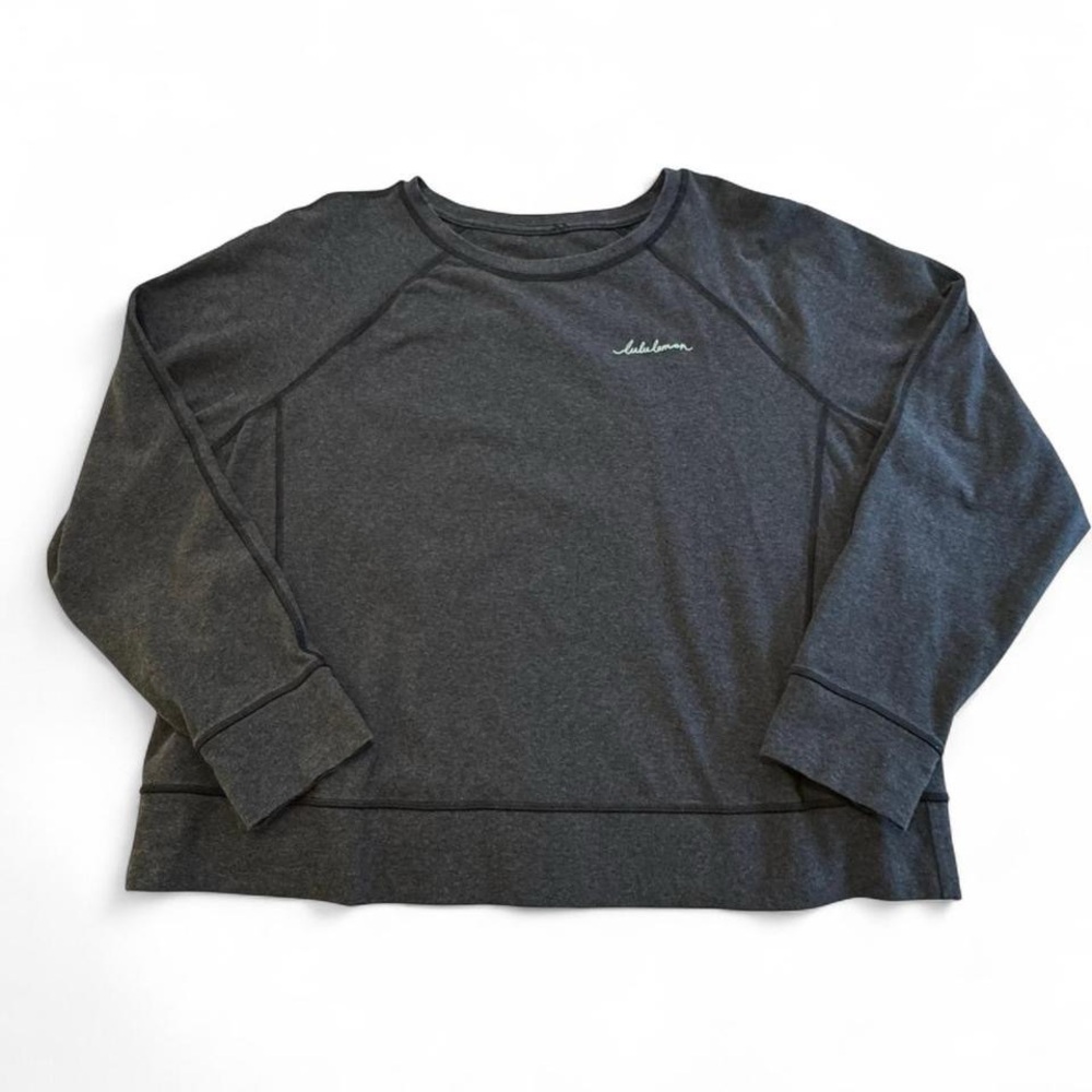 Lululemon Loop Back Crew Expression Heathered Bla… - image 6